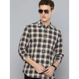 Flying Machine Pure Cotton Tartan Checked Slim Fit Casual Shirt-picture-21