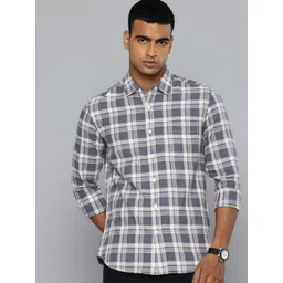 Flying Machine Pure Cotton Tartan Checked Slim Fit Casual Shirt-picture-32