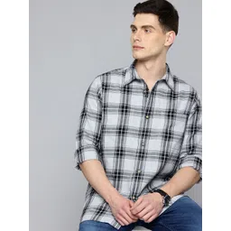 Flying Machine Pure Cotton Tartan Checks Casual Shirt-picture-28