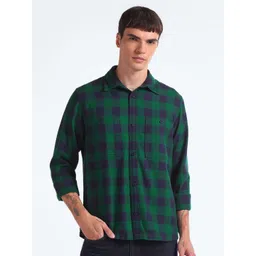 Flying Machine Slim Fit Buffalo Checked Pure Cotton Twill Casual Shirt-picture-13