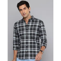 Flying Machine Slim Fit Tartan Checked Pure Cotton Casual Shirt-picture-17