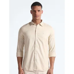 Flying Machine Spread Collar Cotton Slim Fit Opaque Casual Shirt-picture-27