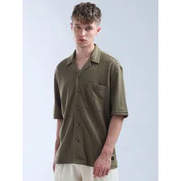 Flying Machine Spread Collar Drop-Shoulder Sleeves Casual Oversized Shirt-picture-17