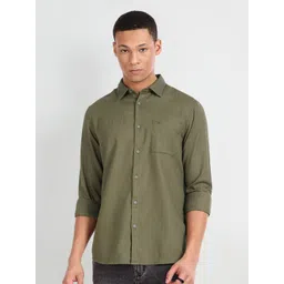 Flying Machine Spread Collar Slim Fit Pure Cotton Casual Shirt-picture-32