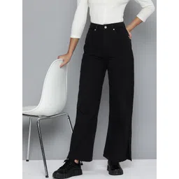 Flying Machine Women Black Wide Leg High-Rise Stretchable Jeans-picture-14