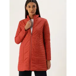 Flying Machine Women Brown Solid Lightweight Padded Jacket-picture-17