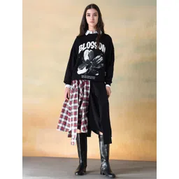 Flying Machine Women Shoulder Fit Graphic Printed Sweatshirt-picture-20