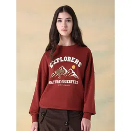 Flying Machine Women Typography Printed Drop Shoulder Round Neck Sweatshirt-picture-18