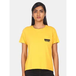 Flying Machine Women Yellow T-shirt-image-49