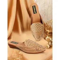 FLYING&SAM Women Embellished Mules Flats-picture-23