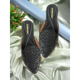 FLYING&SAM Women Embellished Mules with Western - Embellished-picture-34