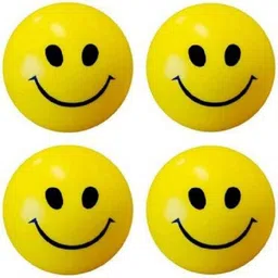 flymart Smiley Face Squeeze Stress relief Ball | Soft ball Stress Relieve Squeeze Balls Yellow |Toy for Kids and Adults for Stress Relief and Playing ( pack of 4) - 7 CM- 7 cm-picture-25