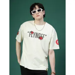 FLYNOFF Men Printed Drop-Shoulder Sleeves Applique T-shirt-picture-24