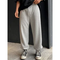 FLYNOFF Men Solid Relaxed Loose Fit Joggers Trousers-picture-11