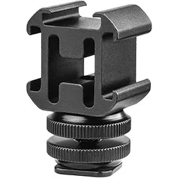 FND Heavy-Duty Aluminium Triple Hot Shoe Mount, Adapter for Triple Shoe Bracket for Led Lights, Monitors, Microphones, Audio Recorder & Studio Flash, Flash Holder for Speedlite, LED Video Light holder-image-10