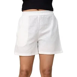 FNJ Women’s Cotton Casual Thigh-Length Shorts | Regular Fit | 2 Side Pockets | Summer Nightwear, Gym, Yoga, Sports Shorts-picture-10