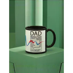 FNP Black Ceramic Dad Qualities Personalised Mug (325ml) image 1