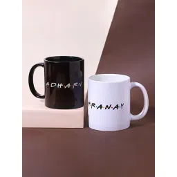 FNP Multicolor Ceramic Friends Theme Personalised Mug Set - Set of 2 (325 ml)-image-7
