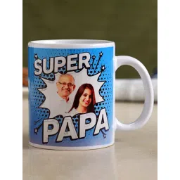 FNP Multicolor Ceramic Personalised Super Papa Mug (325 ml)-picture-25