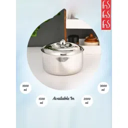 FNS Diva Silver Double Wall Insulated Designer Hot Pot Food Warmer Casserole with Lid (1000 ml) image 4