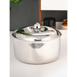 FNS Diva Silver Double Wall Insulated Designer Hot Pot Food Warmer Casserole with Lid (1000 ml) image 5