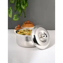 FNS Diva Silver Double Wall Insulated Designer Hot Pot Food Warmer Casserole with Lid (1500 ml)-picture-11