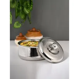 FNS Genoa Silver Double Wall Insulated Designer Hot Pot Food Warmer Casserole with Lid (3000 ml)-picture-39