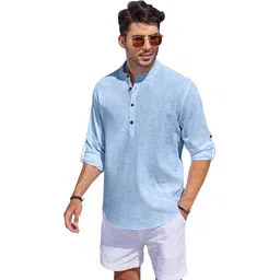 folgen Men Solid Cotton Blend Straight Kurta image 2