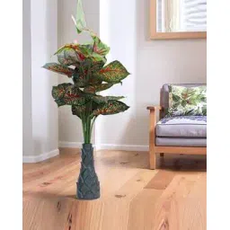 foliyaj 18 Leaf Red Caladium Plant with Floor Base-picture-29