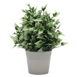 Foliyaj Artificial Plant with Green White Leaves and Flowers image 2