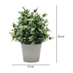 Foliyaj Artificial Plant with Green White Leaves and Flowers image 3