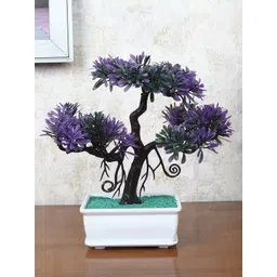 FOLIYAJ Purple & White Faux Bonsai Tree With Pot-picture-17