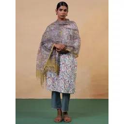Folksong By W Blue Cotton Floral Dupatta-picture-15