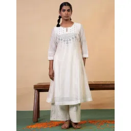 Folksong By W White Cotton Solid Kurti-picture-23