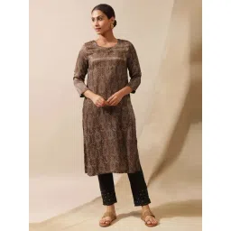 Folksong by W Brown Printed Straight Kurta-picture-23