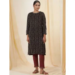 folksong W Black Printed Straight Kurta-picture-30