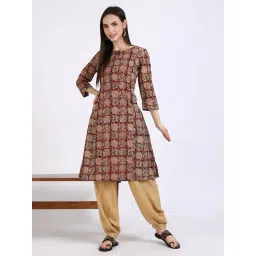 folksong W Red Printed Kurta-picture-24