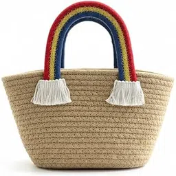 foofaraw textile Kids Tote Bag with Rainbow Handles – Eco-Friendly Cotton Rope Storage Basket for Girls | Cute Birthday Gift for Girls Age 5–10 | Multipurpose Unicorn Bag Alternative & Toy Organizer-picture-32
