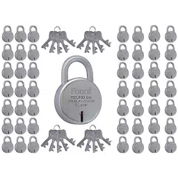 Foora 50 Pcs Silver Metal Door Padlock Set with 20 Common Keys-picture-20