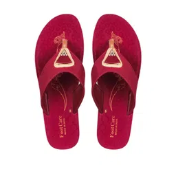 FOOT CARE Women Maroon PU Flats-picture-37