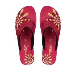 FOOT CARE Women Maroon PU Flats-picture-20