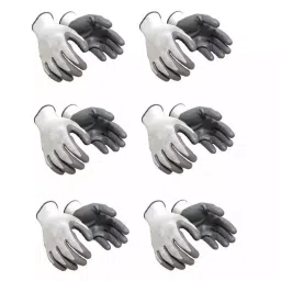 Foot Trends Nylon Safety Gloves Free Size Grey for Men & Women (6 Pair)-picture-18