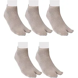 footmate Soft and Durable Combed Cotton Ankle Length Toe socks for Women's, Pair of 5 Women – Free Size-picture-47