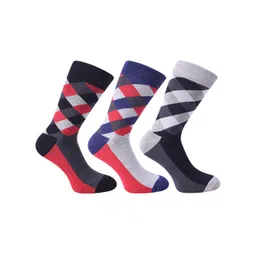 FOOTPRINT Men 3 Pairs Checked Anti Odour Organic Cotton Calf-Length Bamboo Formal Socks-image-8