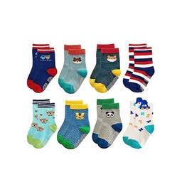 FOOTPRINTS Infants Multi Pack Of 8 Patterned Cotton Ankle Length Socks-picture-35