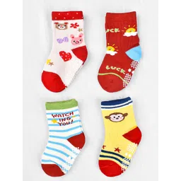 FOOTPRINTS Kids Pack Of 4 Organic Ankle-Length Cotton Socks-picture-15