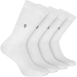 footprints Odour Free Organic Cotton & Bamboo Men Formal Socks - Pack Of 4 Pairs- White, Calf Length-picture-40