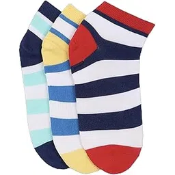 footprints Organic cotton &Bamboo Kids Unisex Socks | Pack of 3 Pairs | Low cut | Colourful Stripes-picture-11
