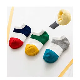 Footprints Organic Cotton Colour Block Socks Pack Of 3 - Multi Colour-picture-14