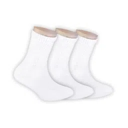 Footprints Pack Of 3 Anti-Odour & Organic Cotton Bamboo School Sports Socks - White-picture-22